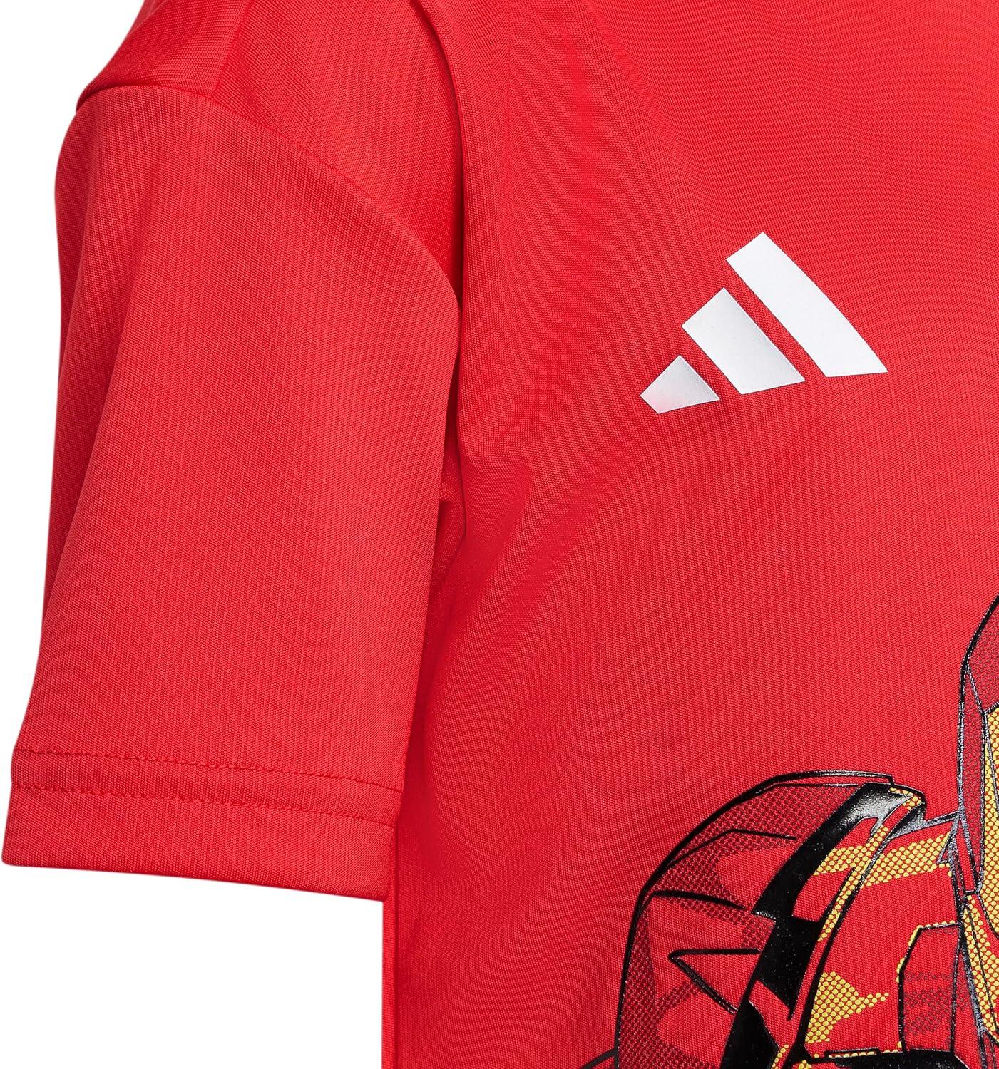 imageadidas UnisexKids x Marvel IronMan Sportswear TShirt Set Pure RubyWhite Small