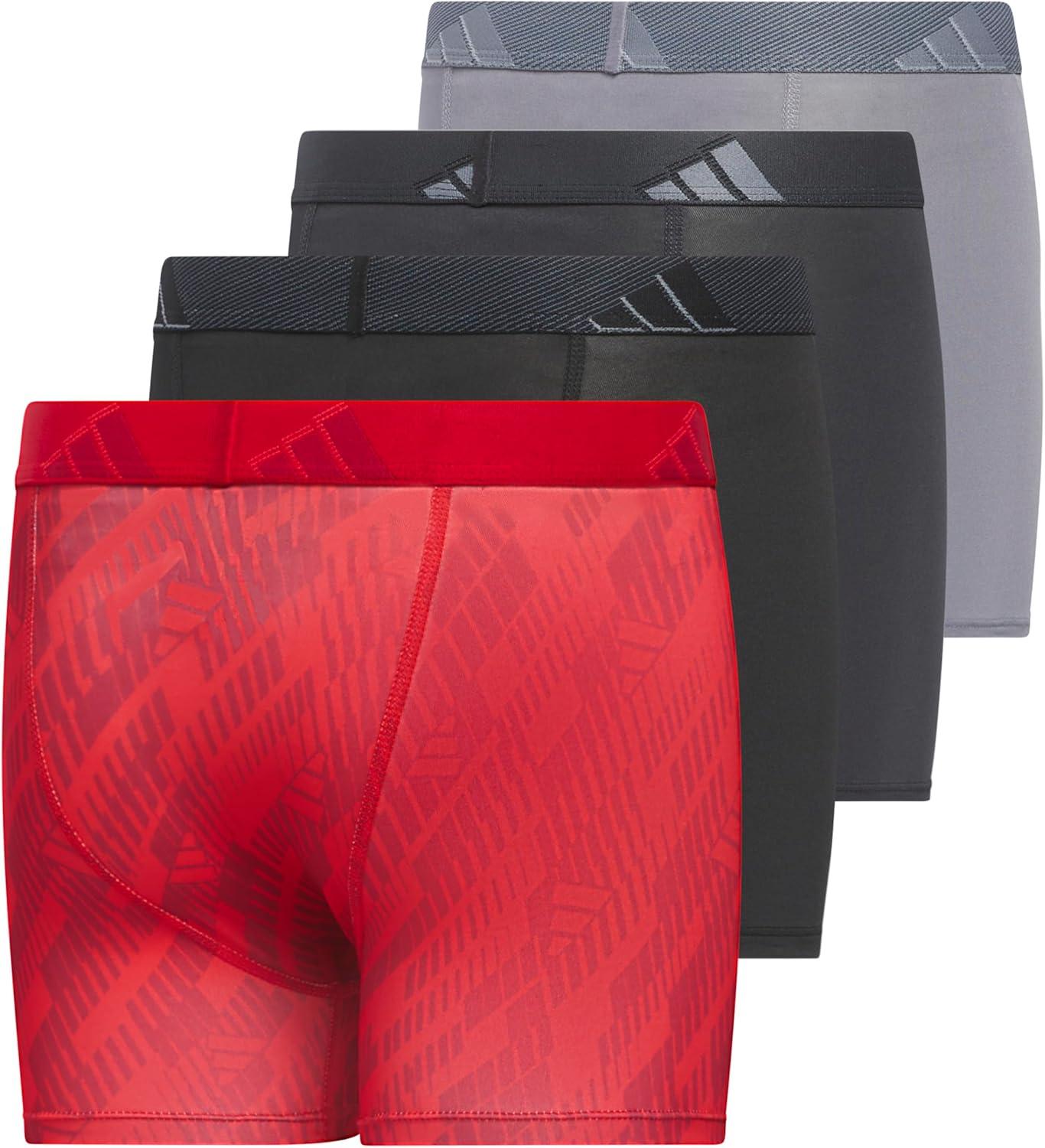 imageadidas Youth Microfiber Boxer Brief Multipack Athletic Underwear for Kids BoysBetter ScarletActive MaroonBlackMicrofiberGraphic