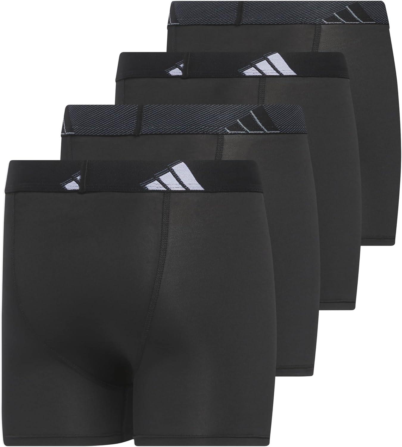 imageadidas Youth Microfiber Boxer Brief Multipack Athletic Underwear for Kids BoysBlackOnix GreyGreyMulti