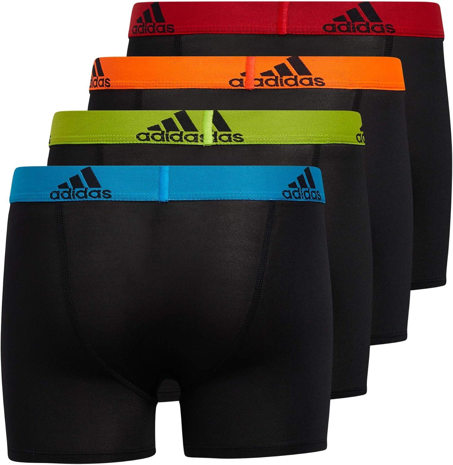 imageadidas Youth Microfiber Boxer Brief Multipack Athletic Underwear for Kids BoysBlackSolar BlueSemi Solar Slime GreenPerformance