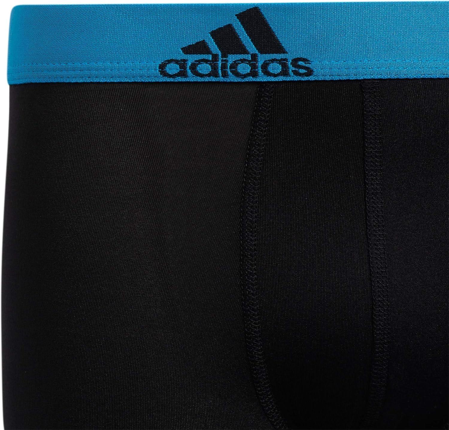 imageadidas Youth Microfiber Boxer Brief Multipack Athletic Underwear for Kids BoysBlackSolar BlueSemi Solar Slime GreenPerformance