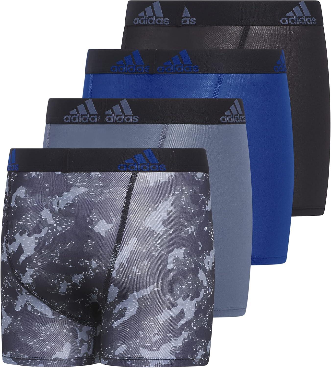 imageadidas Youth Microfiber Boxer Brief Multipack Athletic Underwear for Kids BoysGalaxy Camo BlackcarbonBlackTeam Royal BluePerformanceGraphic