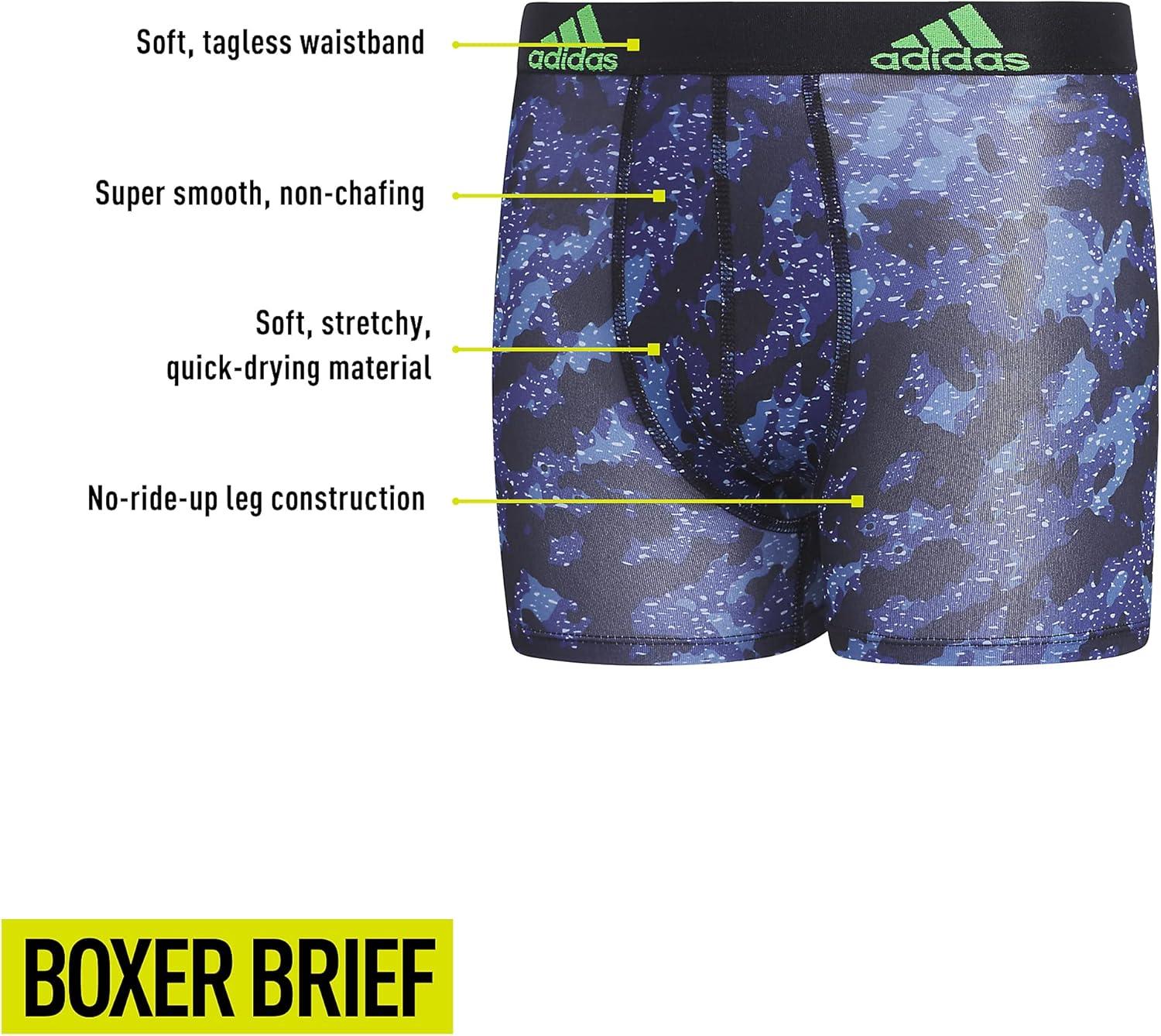 imageadidas Youth Microfiber Boxer Brief Multipack Athletic Underwear for Kids BoysGalaxy Camo Blackdark BlueDark BlueBlackPerformanceGraphic