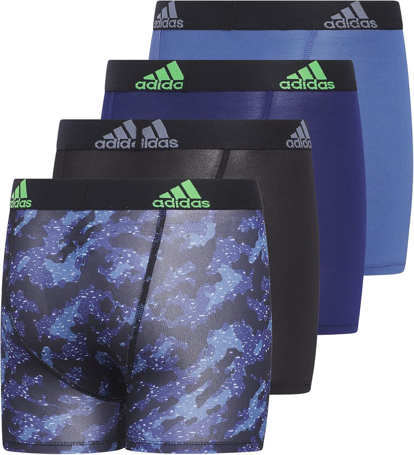 imageadidas Youth Microfiber Boxer Brief Multipack Athletic Underwear for Kids BoysGalaxy Camo Blackdark BlueDark BlueBlackPerformanceGraphic