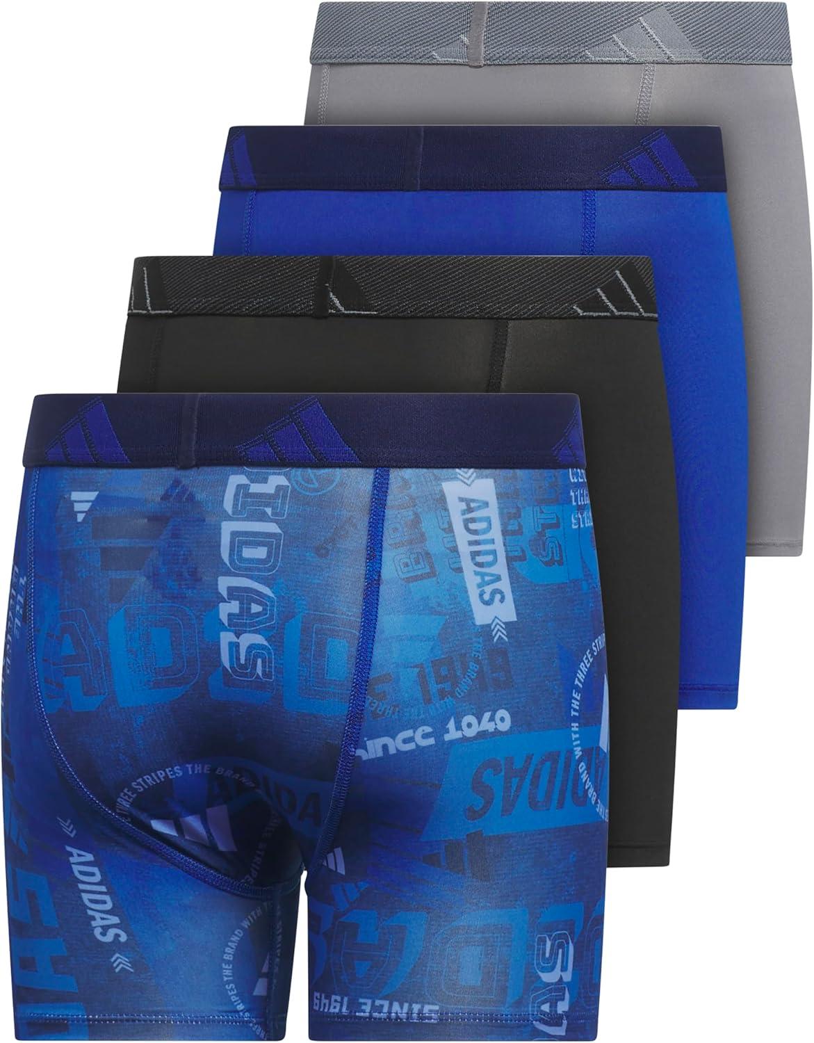 imageadidas Youth Microfiber Boxer Brief Multipack Athletic Underwear for Kids BoysUpscaled Mix Team Royal Blueblue FusionBlackTeam Royal BlueMicrofiberGraphic
