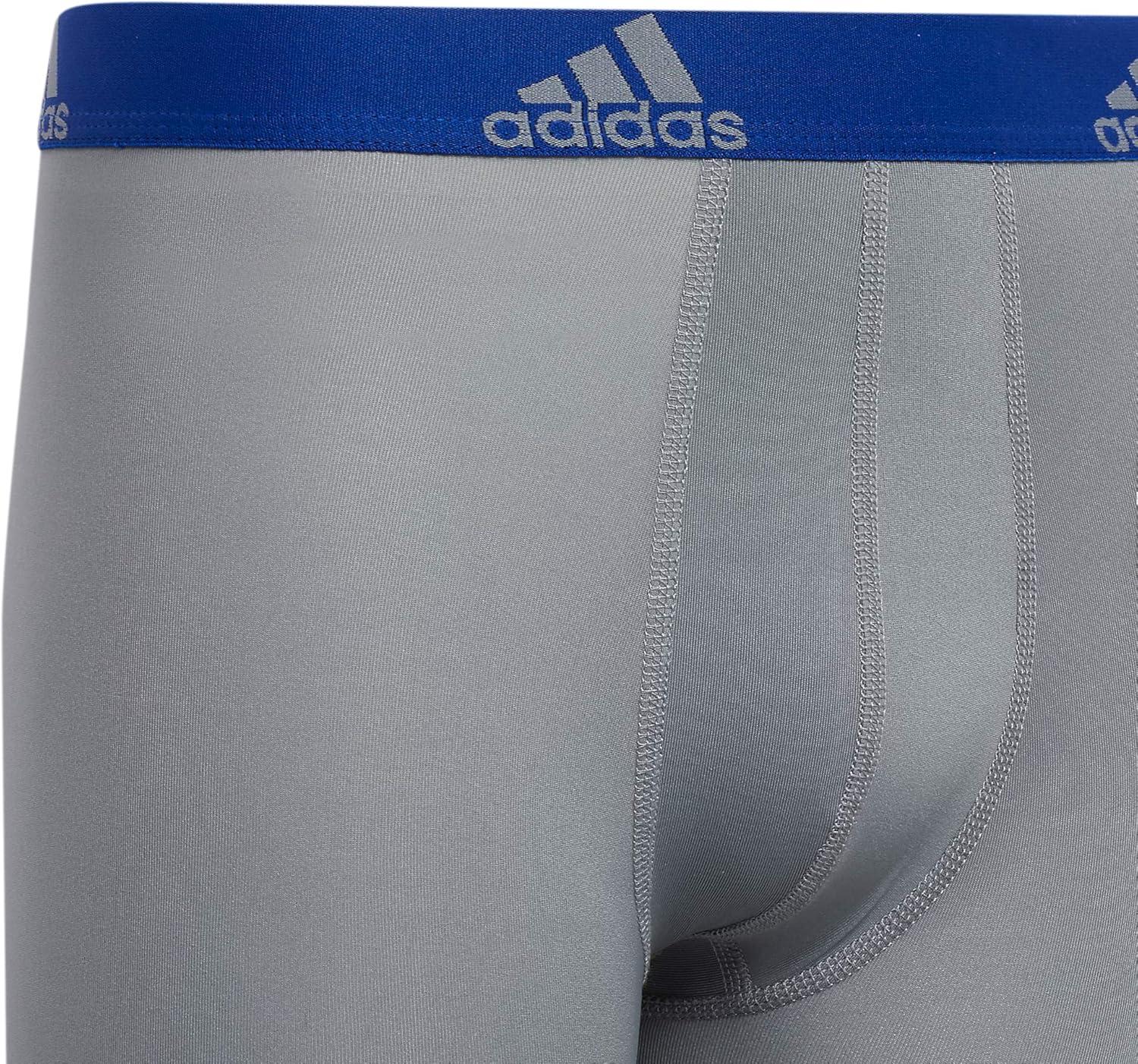 imageadidas boys Youth Microfiber 4pack Long Boxer BriefCollegiate Royal BlueGreyCollegiate Navy