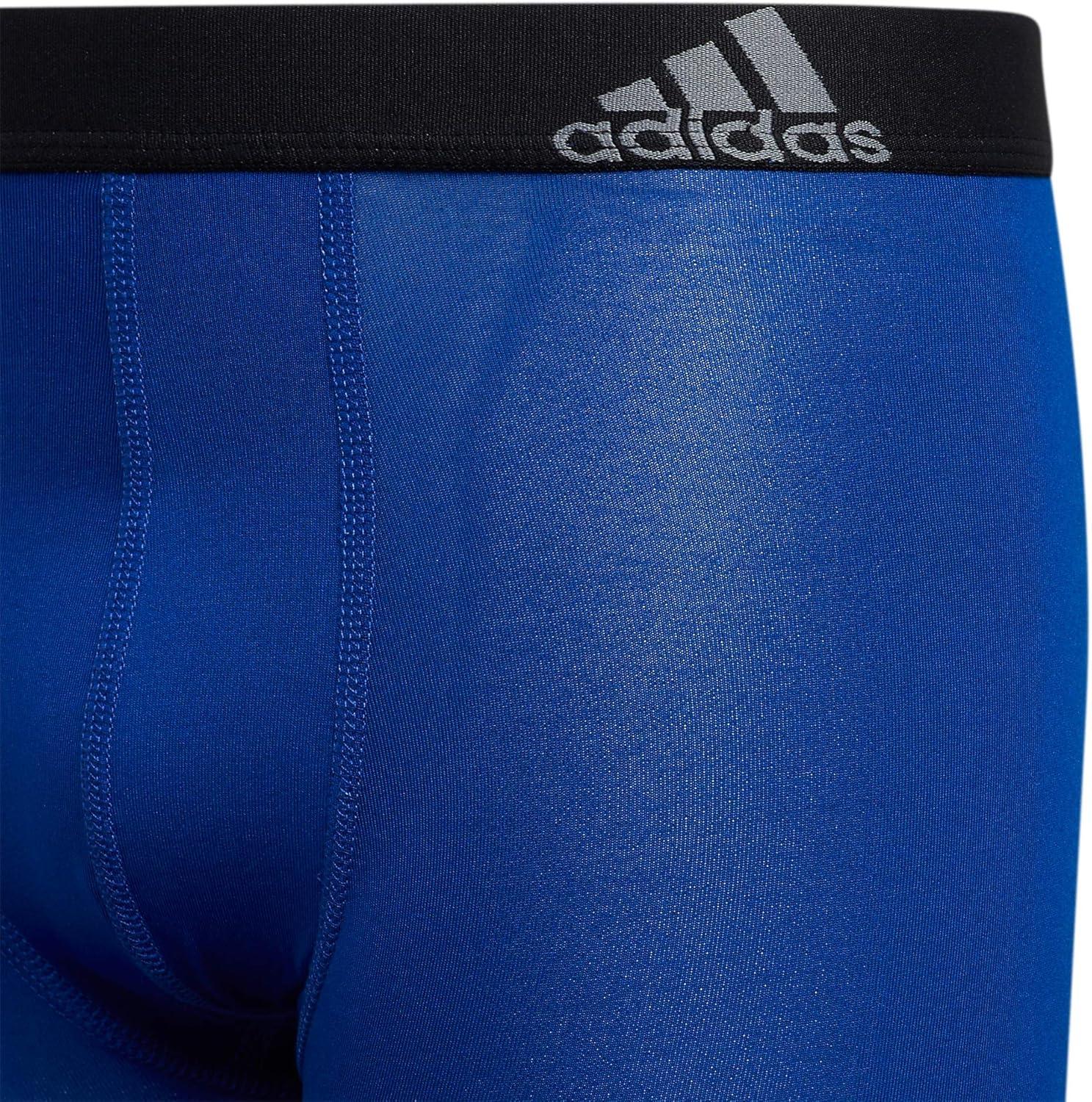 imageadidas boys Youth Microfiber 4pack Long Boxer BriefOnix GreyGreyScarlet Red