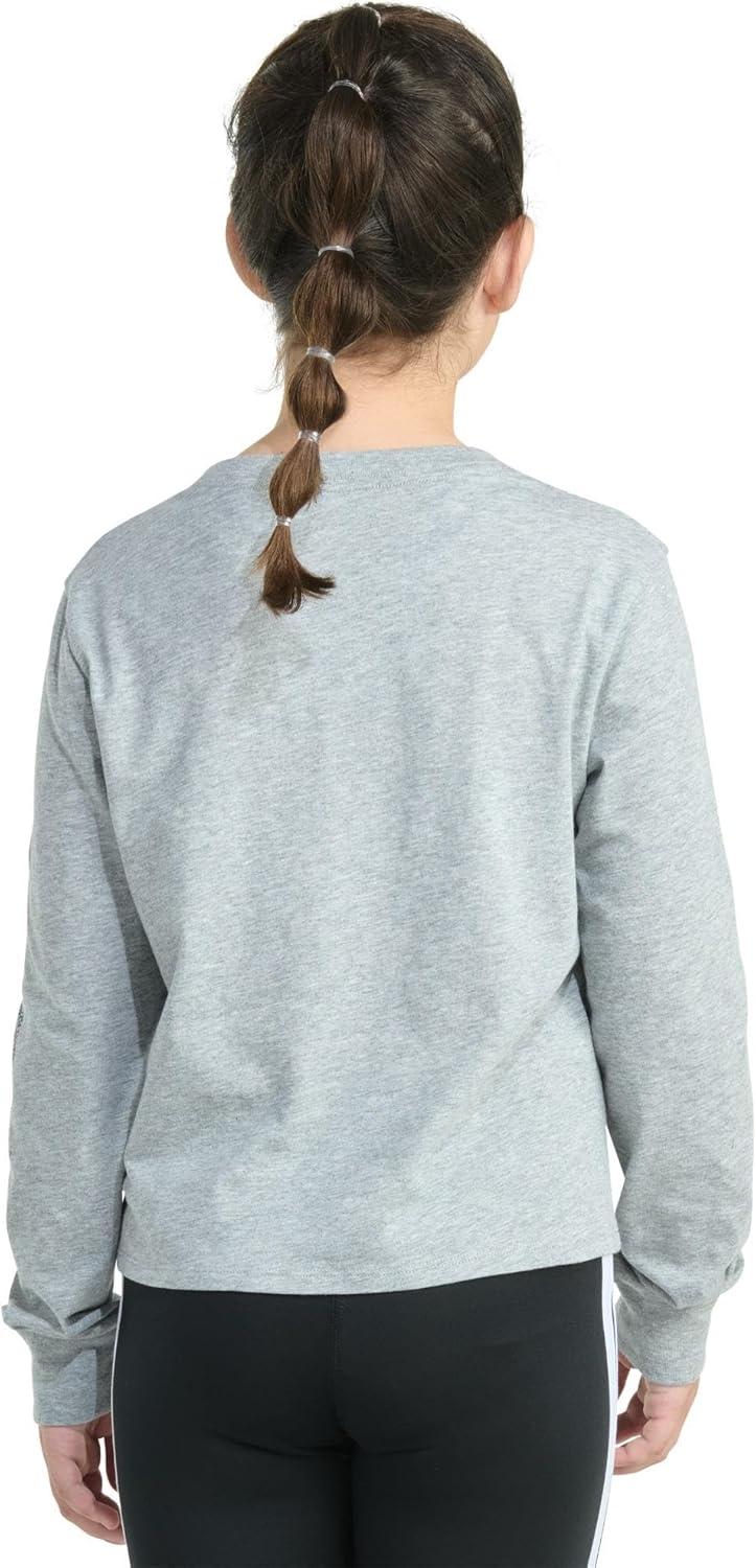 imageadidas girls Long Sleeve Heather TeeMedium Grey Heather