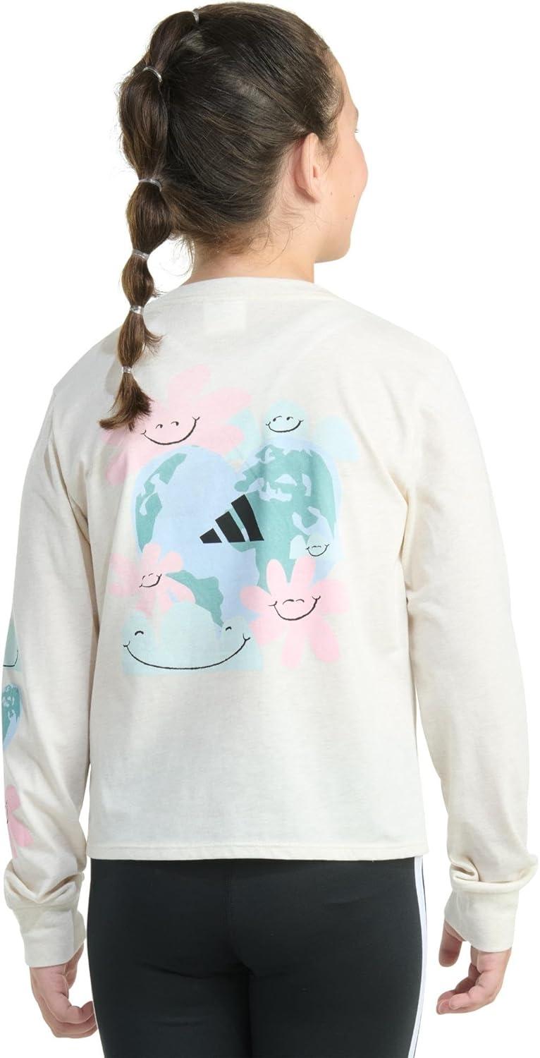 imageadidas girls Long Sleeve Heather TeeOatmeal Heather