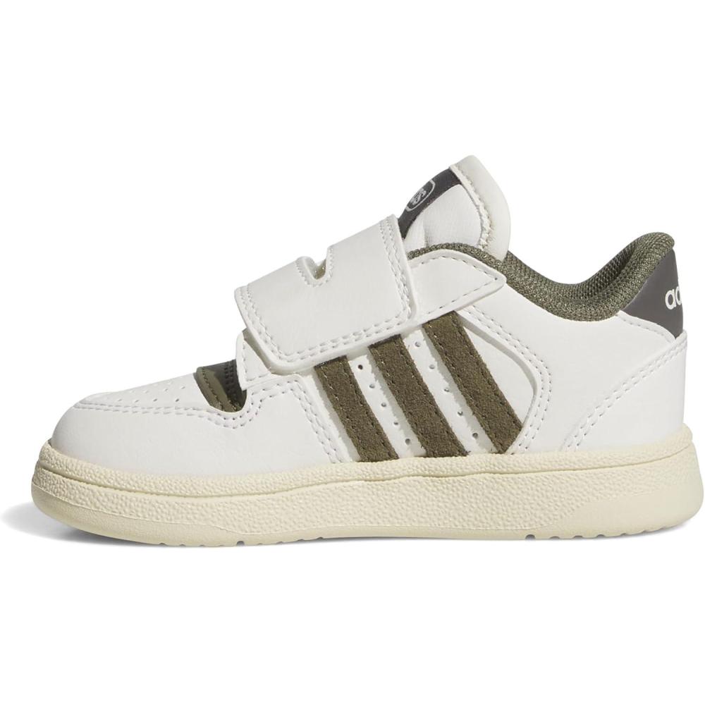 imageadidas Baby Boys Break Start Hook ampamp Loop SneakersWhiteOlive StrataCharcoal