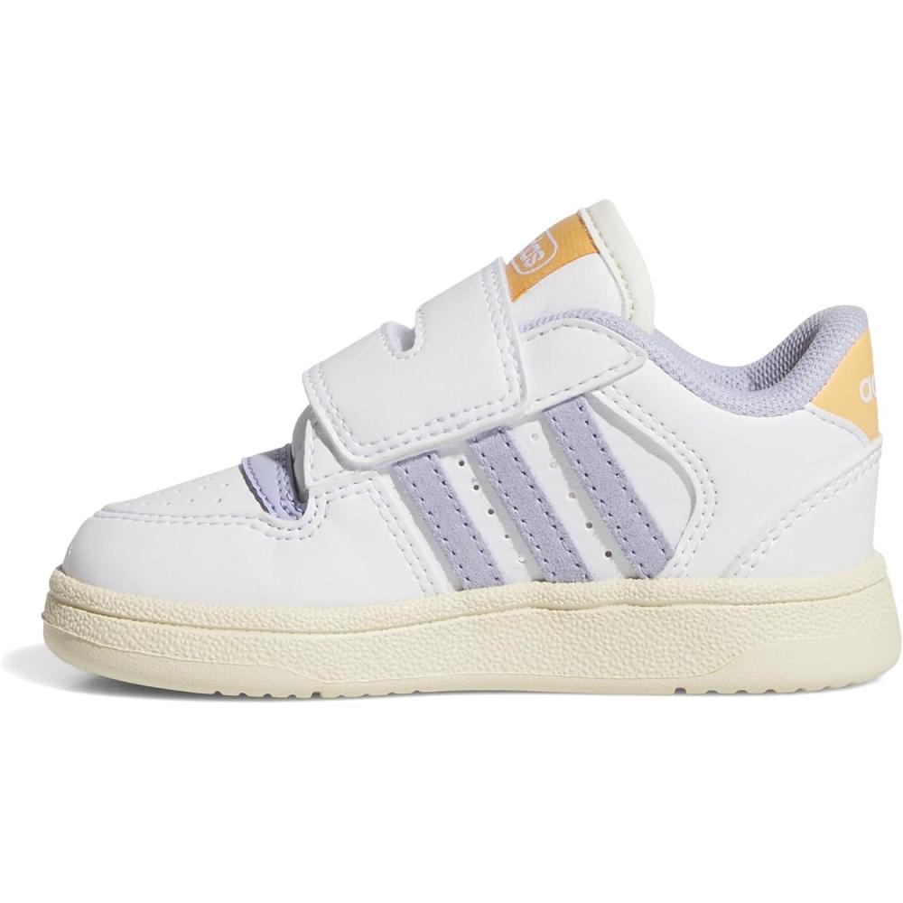 imageadidas Baby Boys Break Start Hook ampamp Loop SneakersWhiteViolet ToneHazy Orange