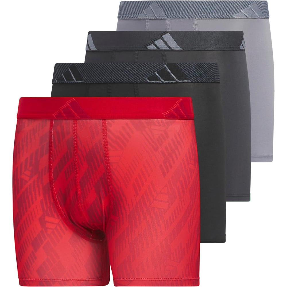 imageadidas Youth Microfiber Boxer Brief Multipack Athletic Underwear for Kids BoysBetter ScarletActive MaroonBlackMicrofiberGraphic