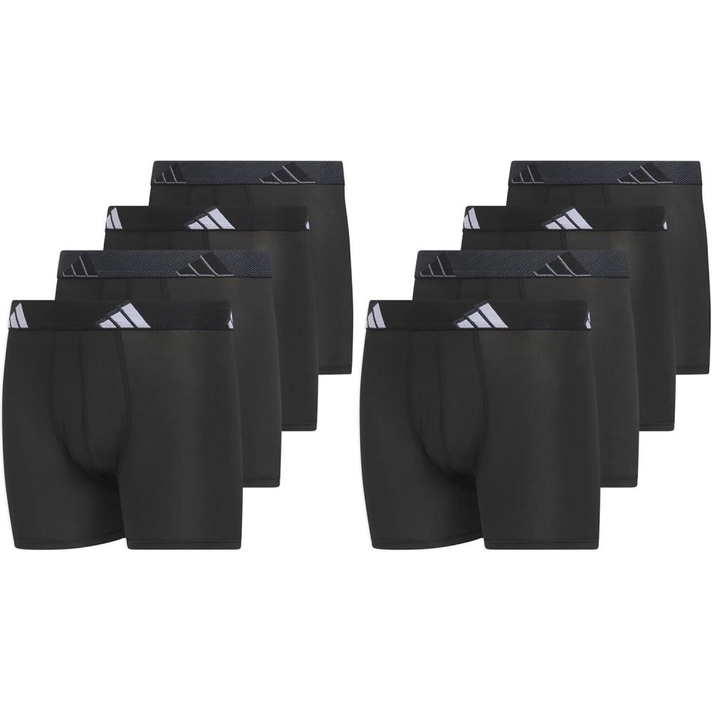 imageadidas Youth Microfiber Boxer Brief Multipack Athletic Underwear for Kids BoysBlackOnix GreyGreyMulti