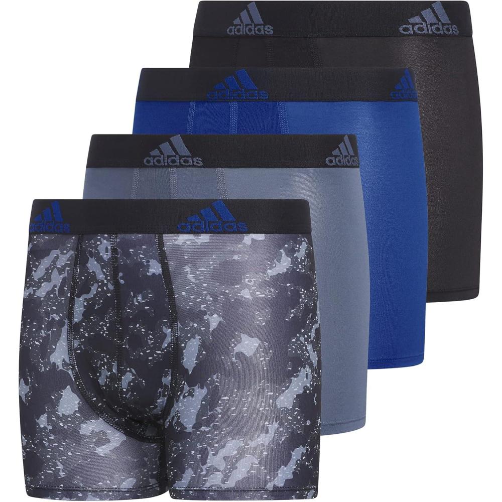imageadidas Youth Microfiber Boxer Brief Multipack Athletic Underwear for Kids BoysGalaxy Camo BlackcarbonBlackTeam Royal BluePerformanceGraphic