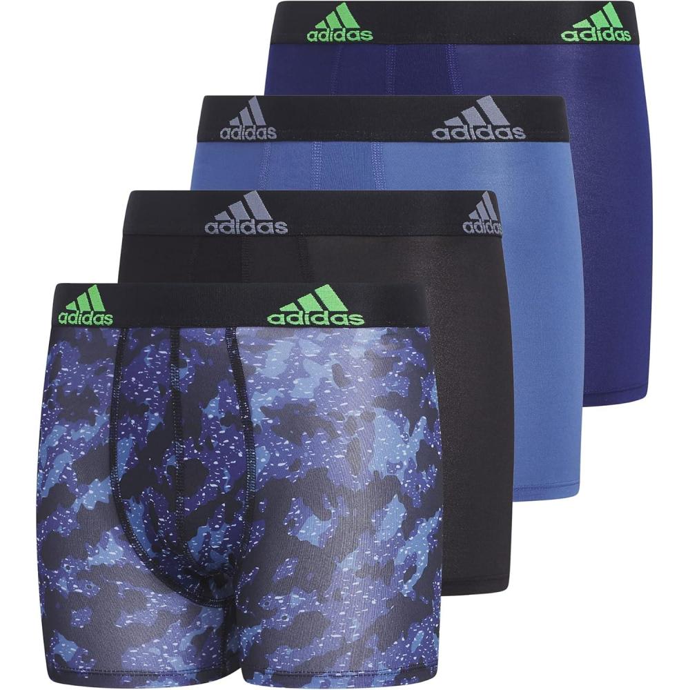 imageadidas Youth Microfiber Boxer Brief Multipack Athletic Underwear for Kids BoysGalaxy Camo Blackdark BlueDark BlueBlackPerformanceGraphic