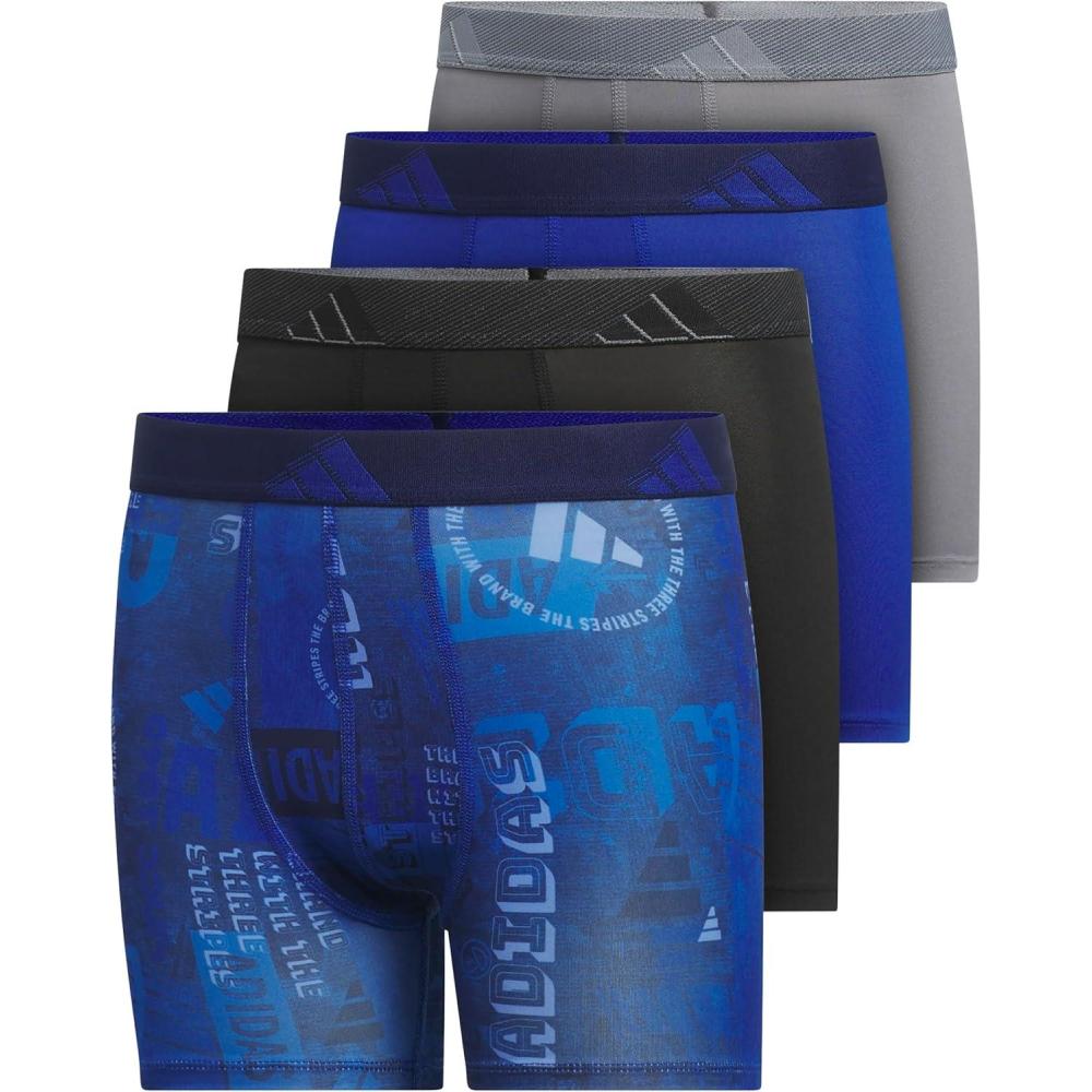imageadidas Youth Microfiber Boxer Brief Multipack Athletic Underwear for Kids BoysUpscaled Mix Team Royal Blueblue FusionBlackTeam Royal BlueMicrofiberGraphic