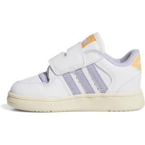 adidas Baby Boys’ Break Start Hook & Loop Sneakers(White/Violet Tone/Hazy Orange)