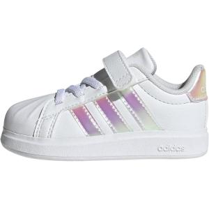 adidas Baby-Boy’s Streetalk Elastic Lace Sneaker(White/Iridescent/White)