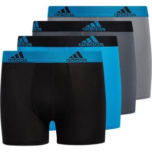 adidas Youth Microfiber Boxer Brief (Multipack) Athletic Underwear for Kids Boys(Solar Blue/Black/Grey/Performance)