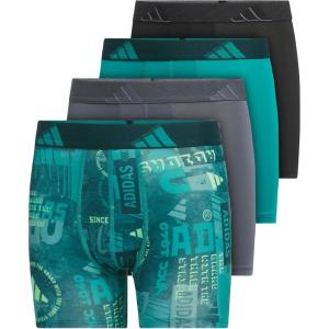 adidas Youth Microfiber Boxer Brief (Multipack) Athletic Underwear for Kids Boys(Upscaled Mix Pure Teal-lime Burst/Onix Grey/Pure Teal Green/Microfiber/Graphic)