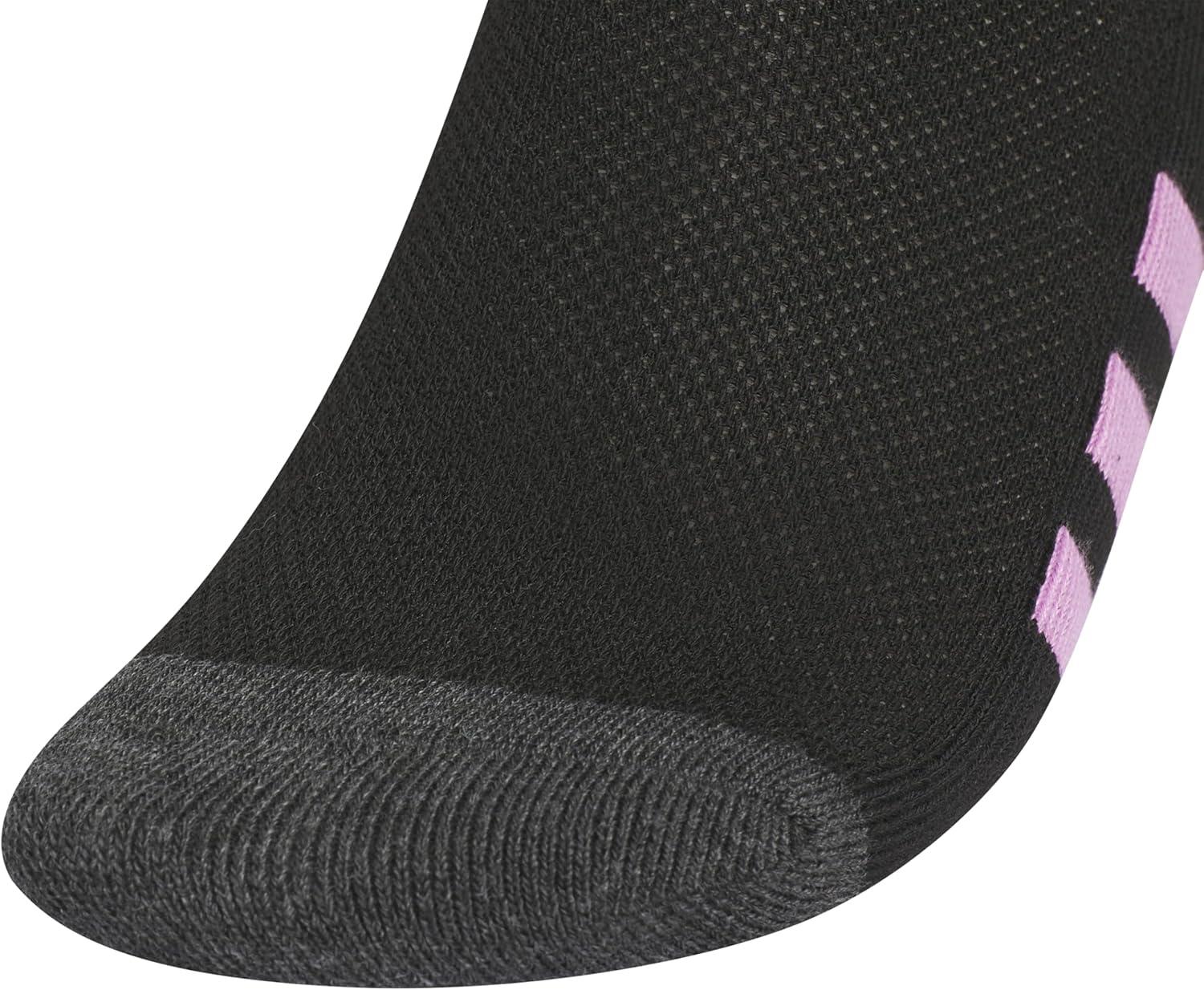 imageadidas Unisex Kids No Show Socks for Boys and Girls 6Pack Athletic Cushioned Low Profile Below AnkleBlackPreloved PurpleIce LavenderGirls