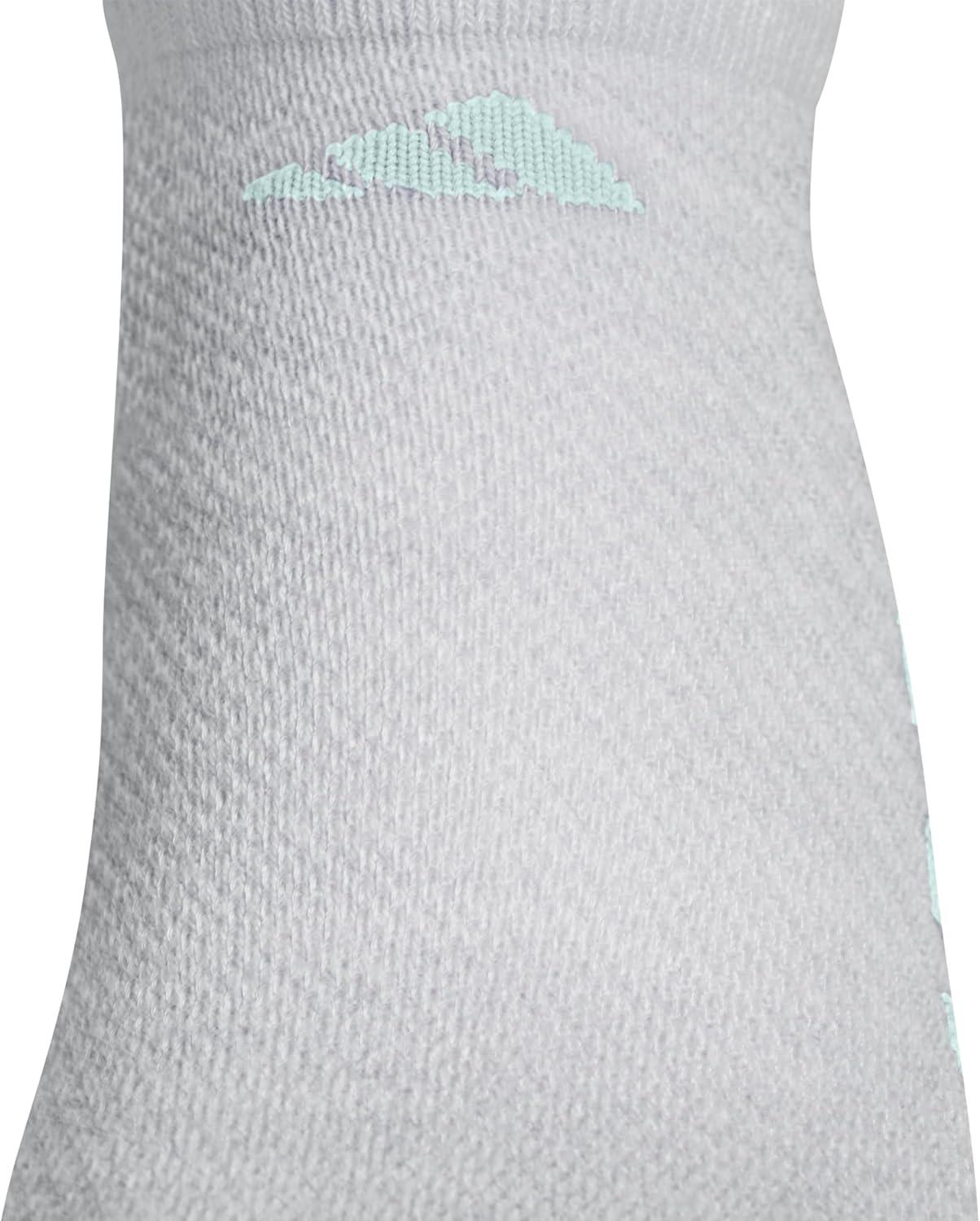 imageadidas Unisex Kids No Show Socks for Boys and Girls 6Pack Athletic Cushioned Low Profile Below AnkleCool Light HeatherGreySemi Flash Aqua BlueGirls