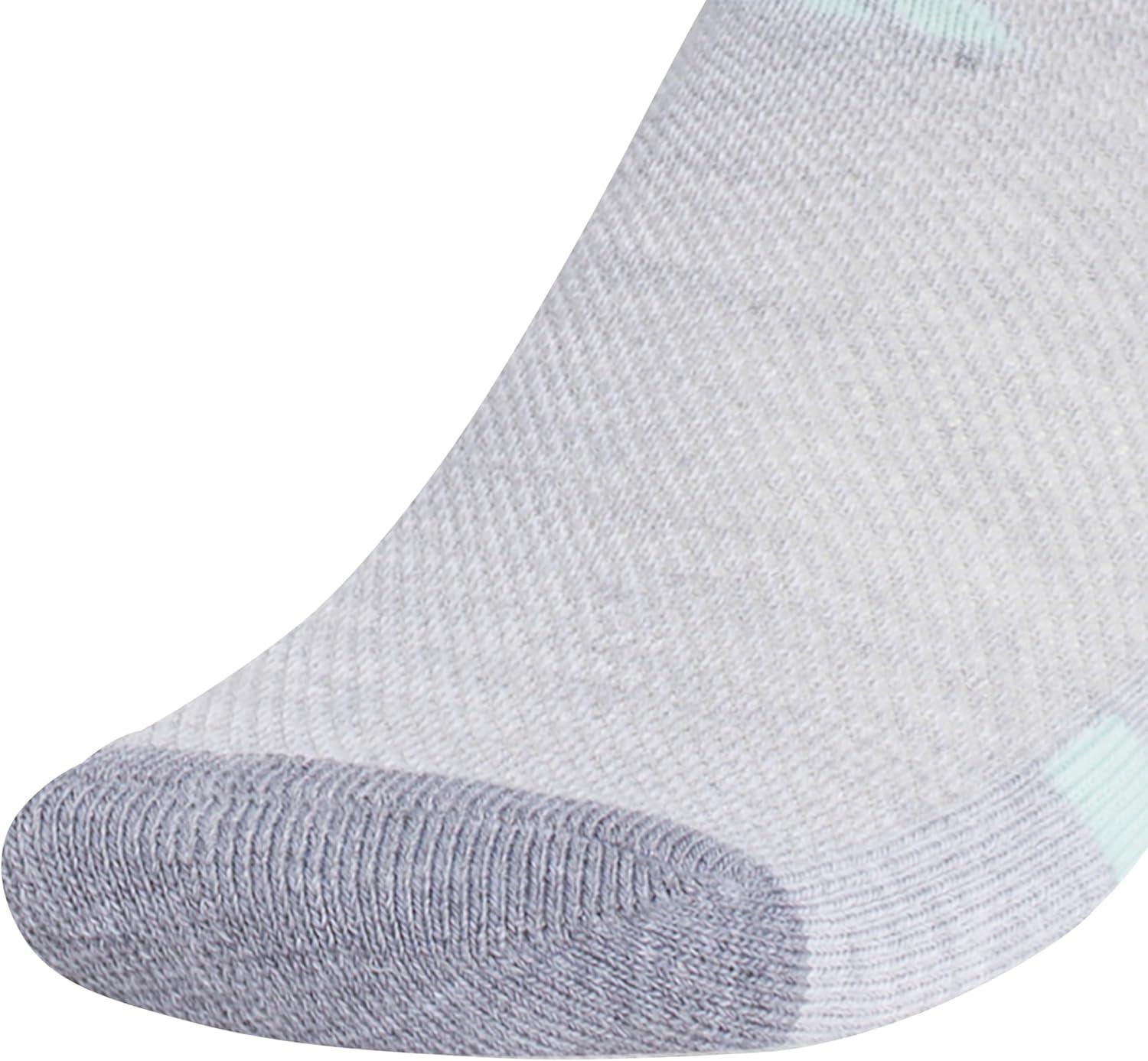 imageadidas Unisex Kids No Show Socks for Boys and Girls 6Pack Athletic Cushioned Low Profile Below AnkleCool Light HeatherGreySemi Flash Aqua BlueGirls