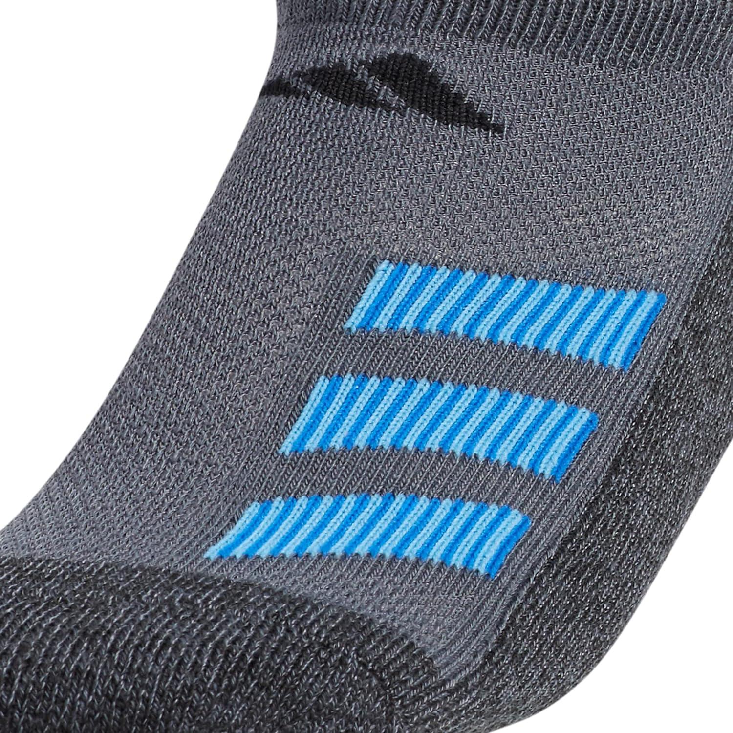 imageadidas Unisex Kids No Show Socks for Boys and Girls 6Pack Athletic Cushioned Low Profile Below AnkleOnix GreyPulse BlueVivid RedStripe