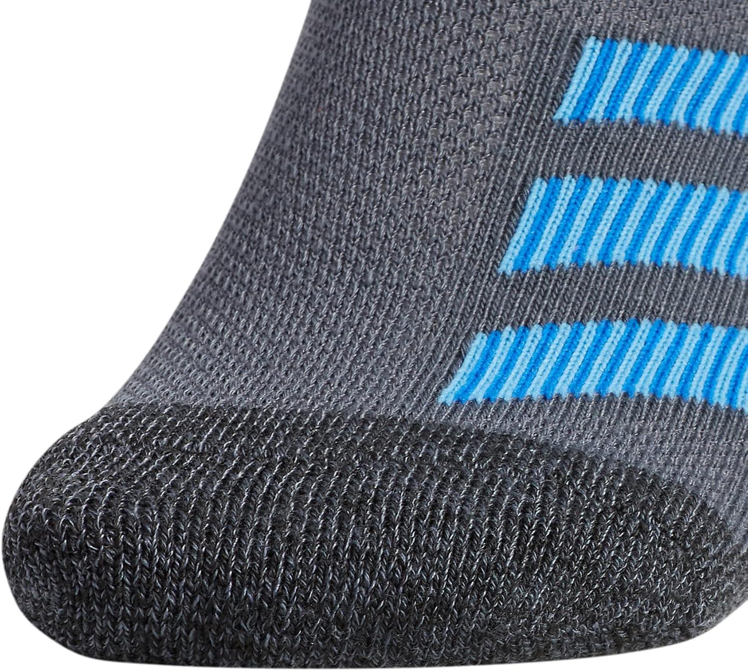 imageadidas Unisex Kids No Show Socks for Boys and Girls 6Pack Athletic Cushioned Low Profile Below AnkleOnix GreyPulse BlueVivid RedStripe