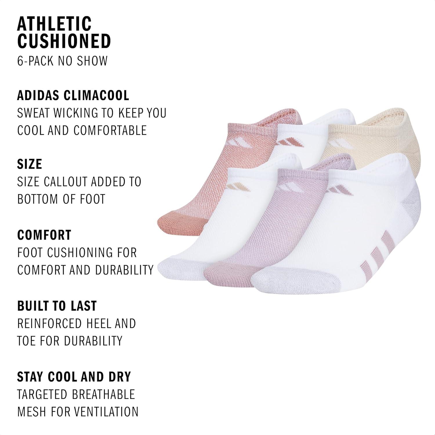 imageadidas Unisex Kids No Show Socks for Boys and Girls 6Pack Athletic Cushioned Low Profile Below AnkleWarm Clay PinkWonder BeigePreloved Fig PurpleGirls