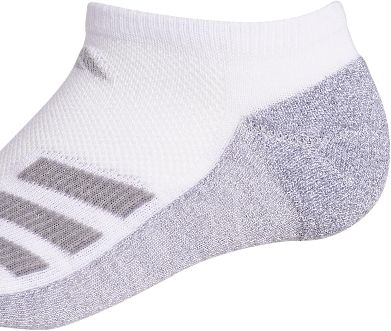 imageadidas Unisex Kids No Show Socks for Boys and Girls 6Pack Athletic Cushioned Low Profile Below AnkleWhiteGreyLight Onix GreyStripe