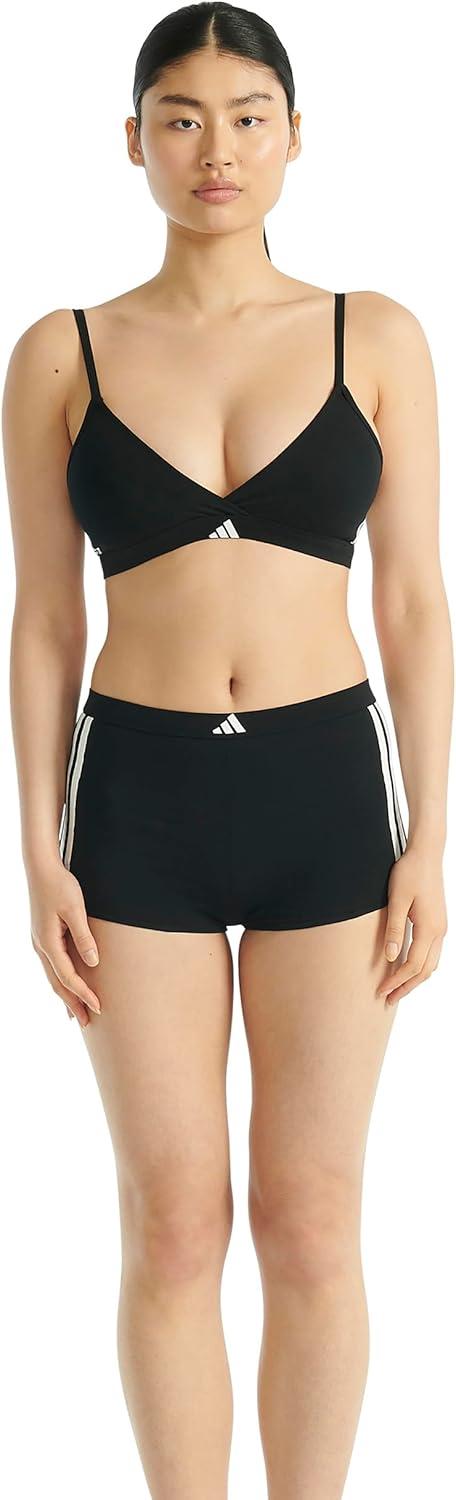 imageadidas womens 3 Stripes Active Essentials Cotton Shortie UnderwearBlack