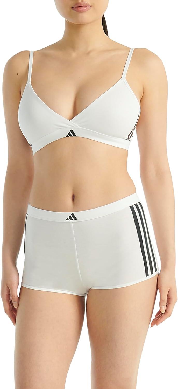 imageadidas womens 3 Stripes Active Essentials Cotton Shortie UnderwearWhite