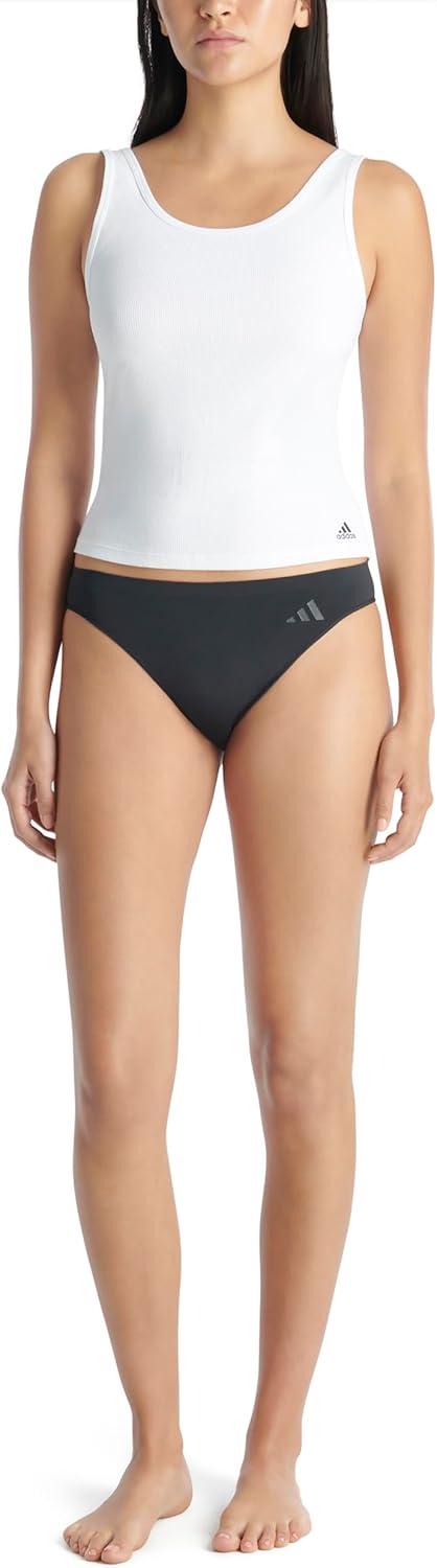 imageadidas womens Active Seamless Ultimate Stretch Bikini Brief Underwear 3packBlackToasted AlmondWonder Quartz