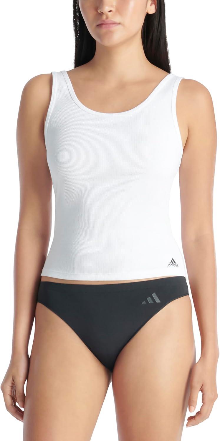imageadidas womens Active Seamless Ultimate Stretch Bikini Brief Underwear 6packBlack