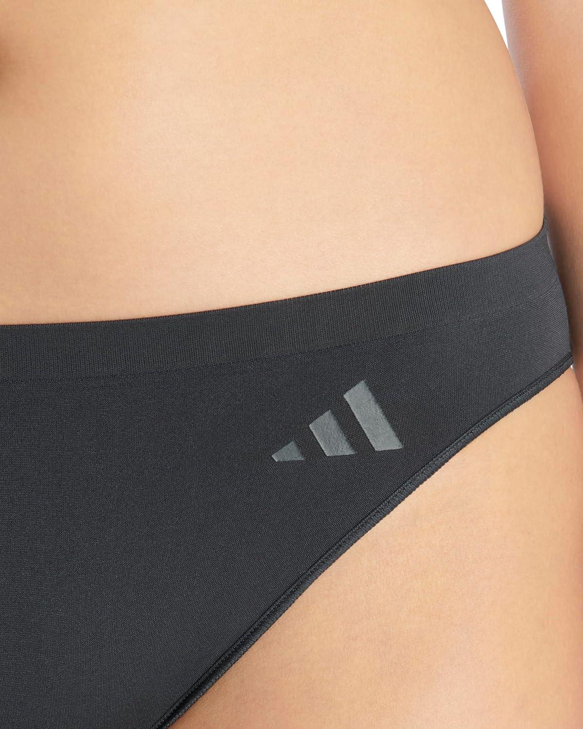 imageadidas womens Active Seamless Ultimate Stretch Bikini Brief Underwear 6packBlack