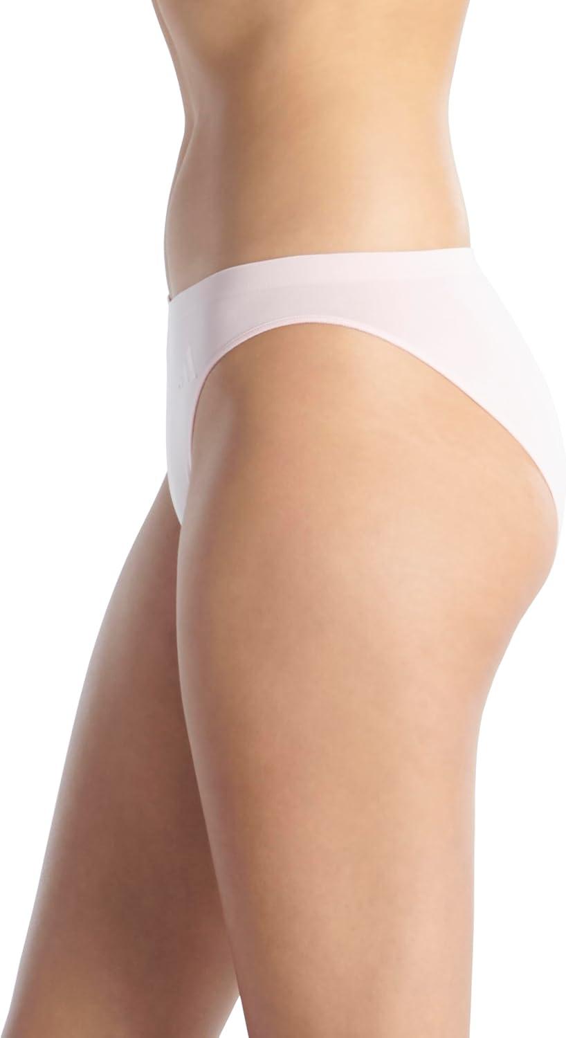 imageadidas womens Active Seamless Ultimate Stretch Bikini Underwear 3packBlackWonder SilverClear Pink