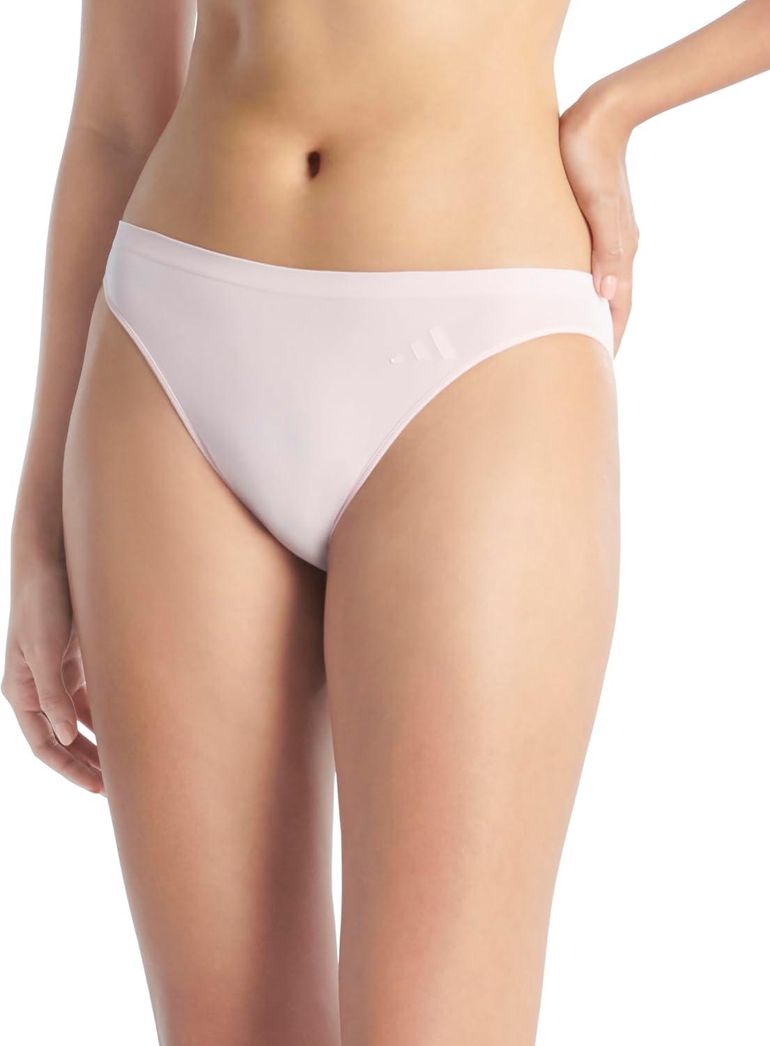 imageadidas womens Active Seamless Ultimate Stretch Bikini Underwear 3packBlackWonder SilverClear Pink