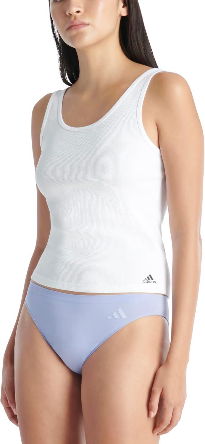 imageadidas womens Active Seamless Ultimate Stretch Bikini Underwear 3packNight IndigoToasted AlmondVelvet Tone