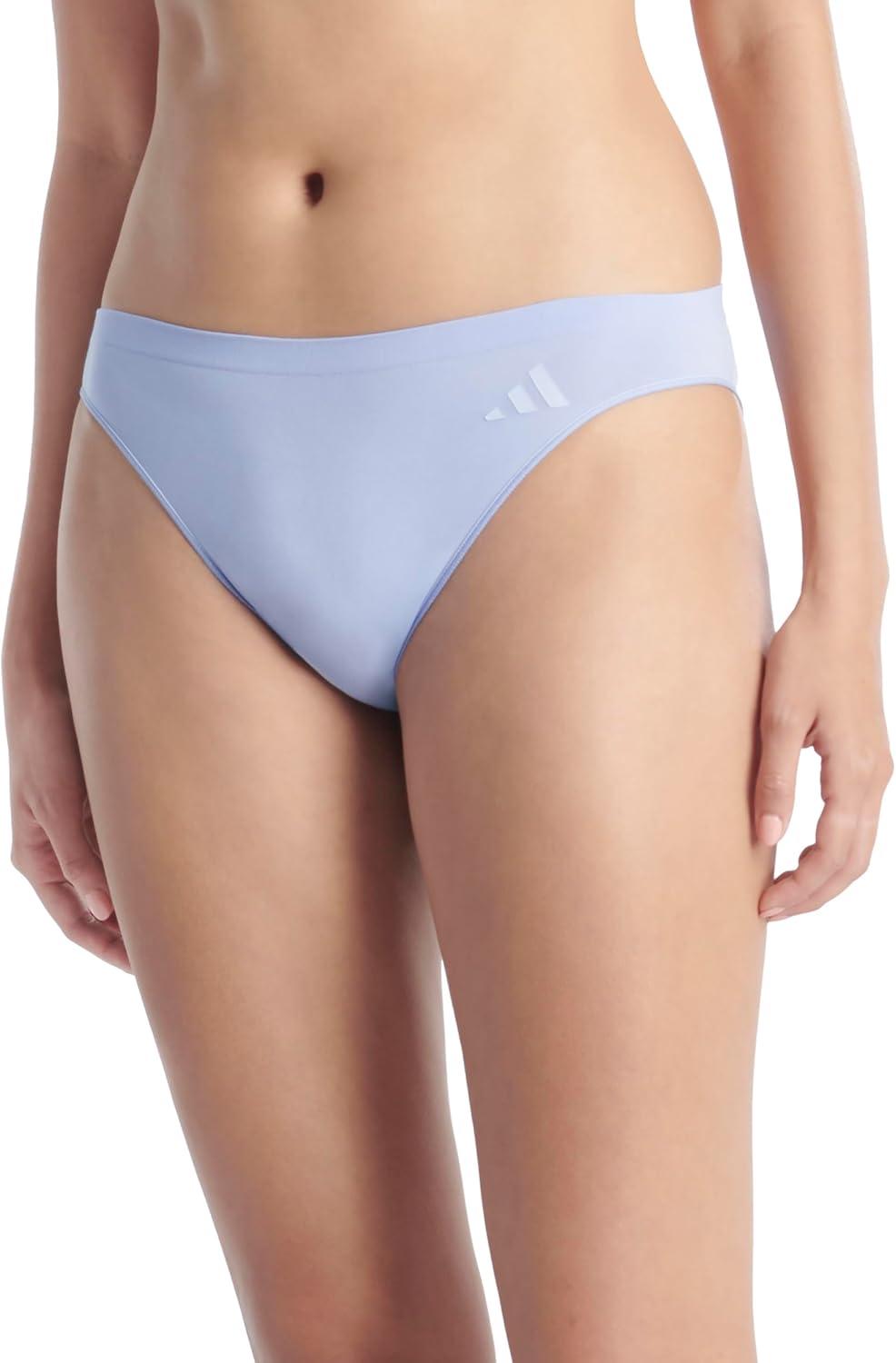 imageadidas womens Active Seamless Ultimate Stretch Bikini Underwear 3packNight IndigoToasted AlmondVelvet Tone