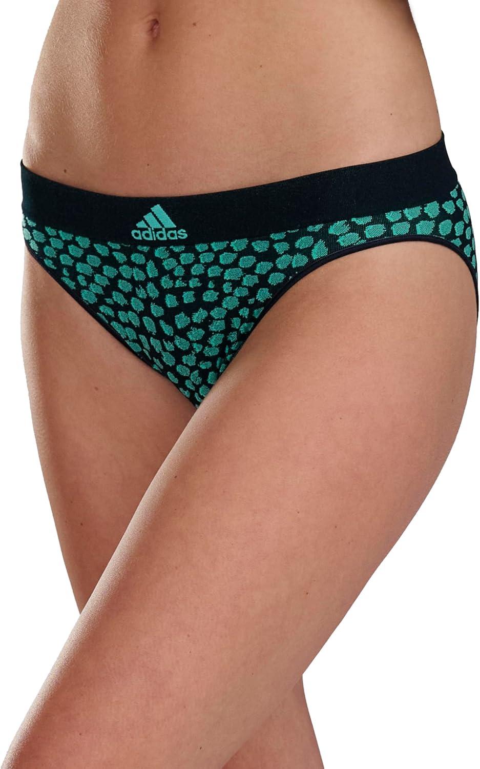 imageadidas womens Seamless Bikini Underwear MultipackBlue SpottedHeather GreyNight Indigo
