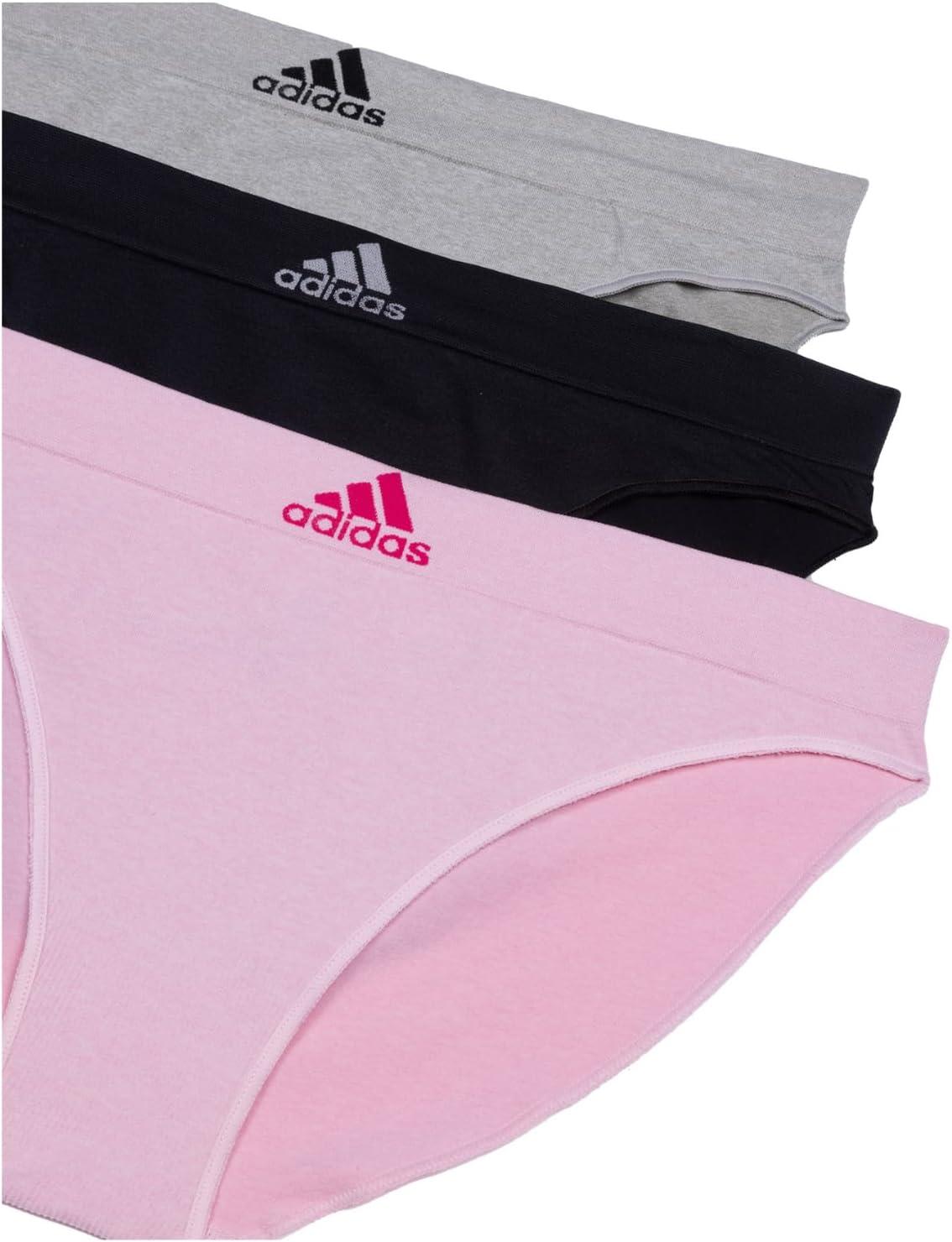 imageadidas womens Seamless Bikini Underwear MultipackPink HeatherBlackHeather Grey