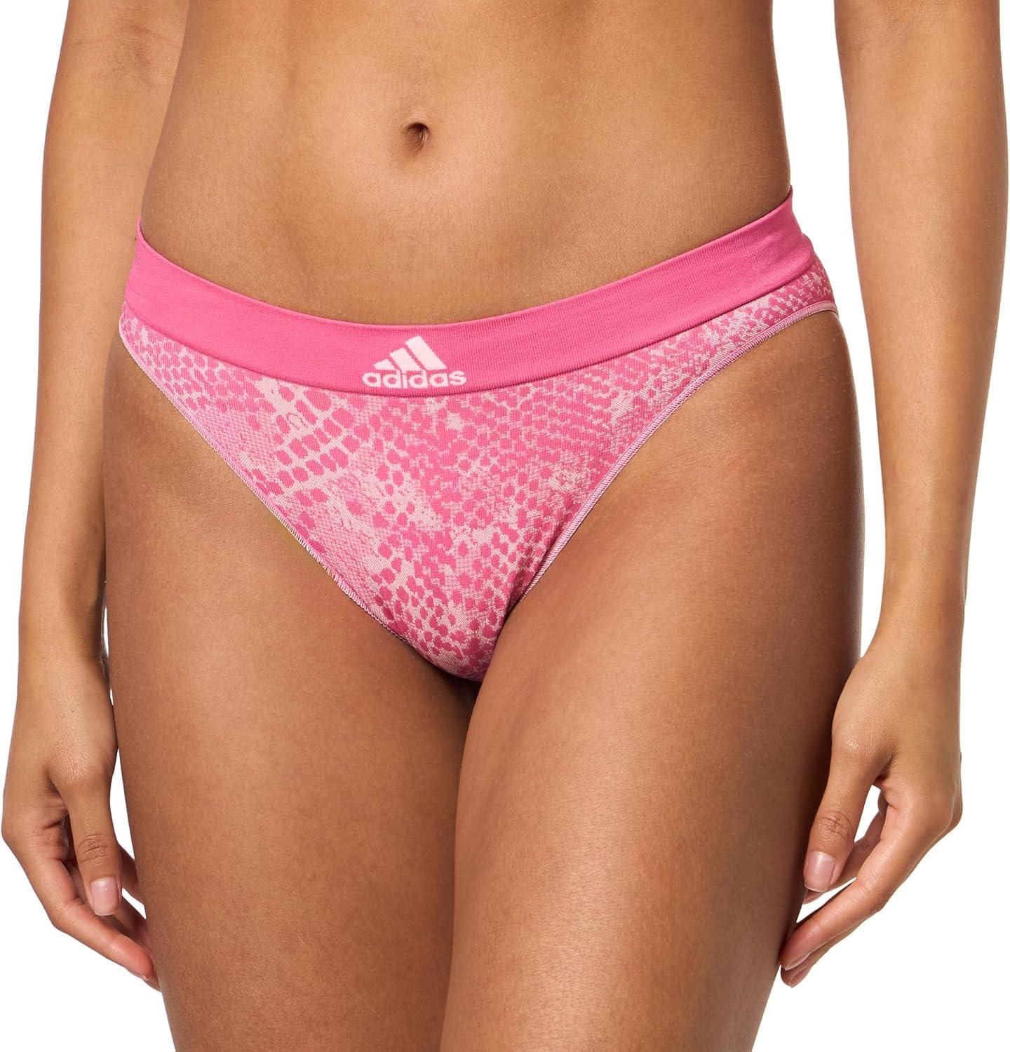 imageadidas womens Seamless Bikini Underwear MultipackPink Snake JacquardGreyBlack