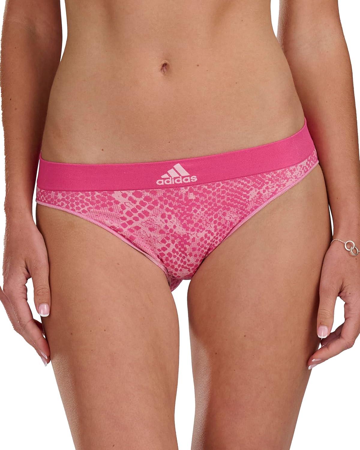 imageadidas womens Seamless Bikini Underwear MultipackPink SnakeHeather GreyBlack