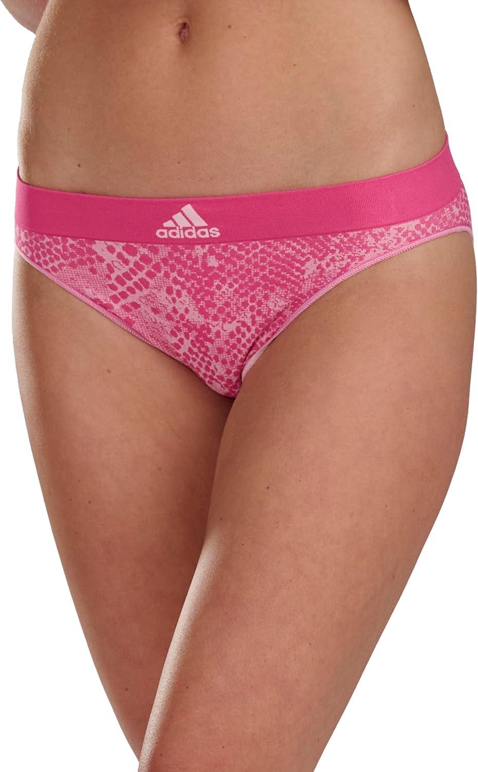 imageadidas womens Seamless Bikini Underwear MultipackPink SnakeHeather GreyBlack