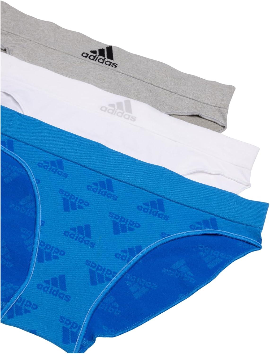 imageadidas womens Seamless Bikini Underwear MultipackPulse Blue JacqHeather GreyWhite
