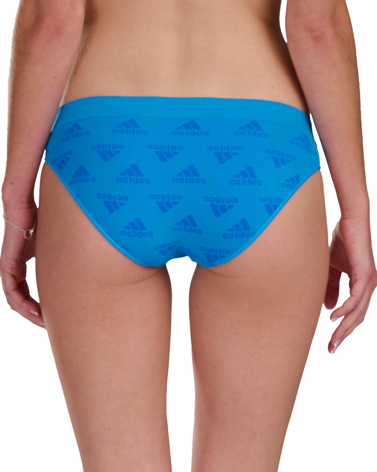 imageadidas womens Seamless Bikini Underwear MultipackPulse Blue LogoHeather GreyWhite