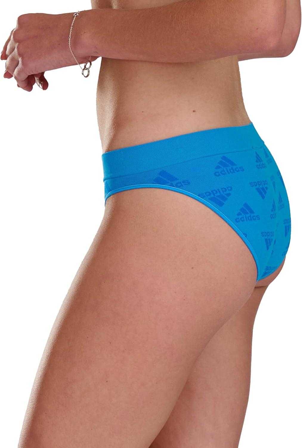 imageadidas womens Seamless Bikini Underwear MultipackPulse Blue LogoHeather GreyWhite