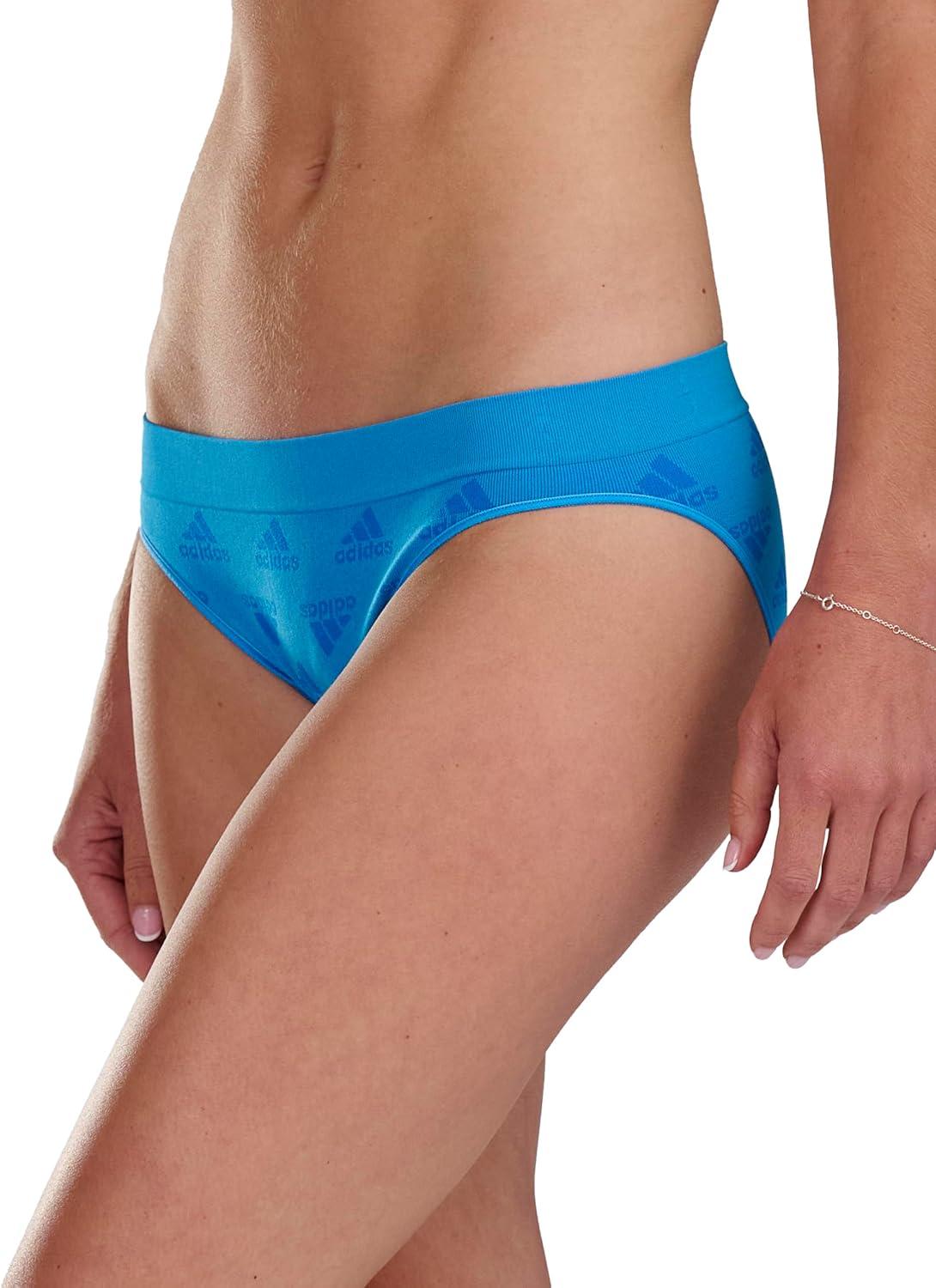 imageadidas womens Seamless Bikini Underwear MultipackPulse Blue LogoHeather GreyWhite