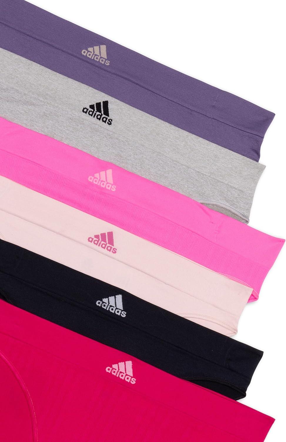 imageadidas womens Seamless Bikini Underwear MultipackReal Magenta RibbedBlackPeach WhipLucid Pink RibbedHeather GreyShadow Violet